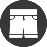 icono de glifo invertido de pantalones cortos vector