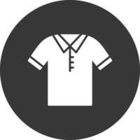 Polo Shirt Glyph Inverted Icon vector