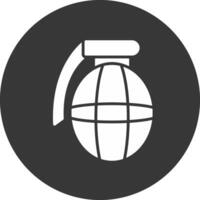 Grenade Glyph Inverted Icon vector