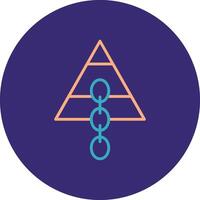 Link pyramide Line Two Color Circle Icon vector