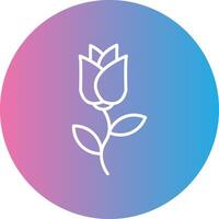 Rose Line Gradient Circle Icon vector