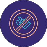 No Lighter Line Two Color Circle Icon vector