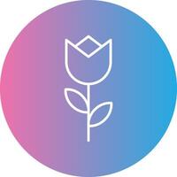 Flower Line Gradient Circle Icon vector