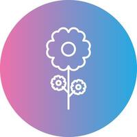 Flower Line Gradient Circle Icon vector