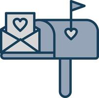 Mailbox Line Filled Grey Icon vector