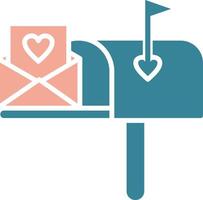 Mailbox Glyph Two Color Icon vector