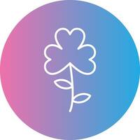 Clover Line Gradient Circle Icon vector