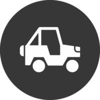 Jeep Glyph Inverted Icon vector