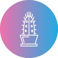 Cactus Line Gradient Circle Icon vector