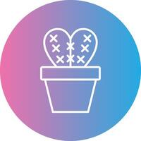 Cactus Line Gradient Circle Icon vector
