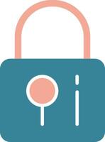 Locked Glyph Two Color Icon vector