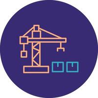 Crane Lifter Line Two Color Circle Icon vector