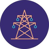 Electric Tower Line Two Color Circle Icon vector
