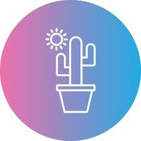 Cactus Line Gradient Circle Icon vector