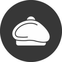 Beret Glyph Inverted Icon vector