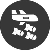 Bomber Glyph Inverted Icon vector