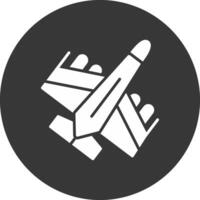Jet Glyph Inverted Icon vector