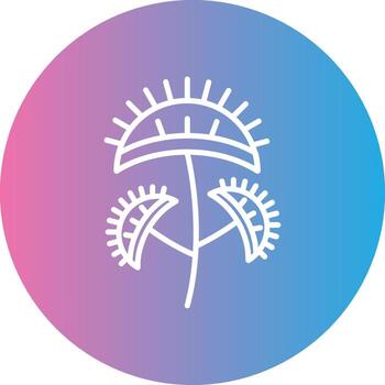 Venus Flytrap Line Gradient Circle Icon vector