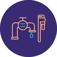 Plumbing installation Line Two Color Circle Icon vector