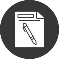 Pen And Paper Glyph Inverted Icon vector