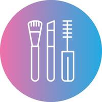 Makeup Brushes Line Gradient Circle Icon vector