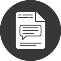 Message Glyph Inverted Icon vector
