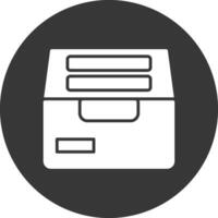 Archive Glyph Inverted Icon vector