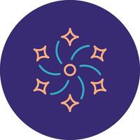 Firework Line Two Color Circle Icon vector