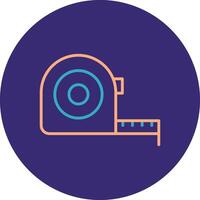 Measure Tape Line Two Color Circle Icon vector