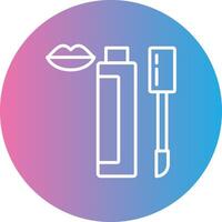 Lip Gloss Line Gradient Circle Icon vector