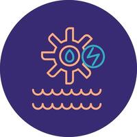 Hydro Power Line Two Color Circle Icon vector