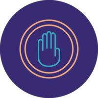 Stop Hand Line Two Color Circle Icon vector