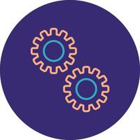 Cogwheel Line Two Color Circle Icon vector