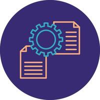 File Management Line Two Color Circle Icon vector