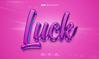 suerte 3d editable texto efecto psd