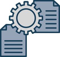 archivo administración línea lleno gris icono vector