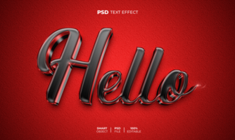 Hello 3D editable text effect psd