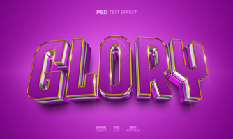 gloria 3d editable texto efecto psd