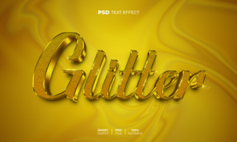 efecto de texto editable 3d brillo psd