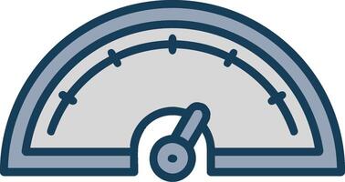 Gauge Line Filled Grey Icon vector