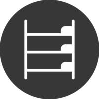 Bunk Bed Glyph Inverted Icon vector