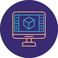 Product Design Line Two Color Circle Icon vector