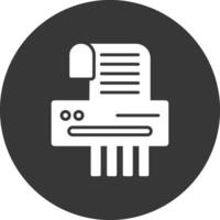 Shredder Glyph Inverted Icon vector