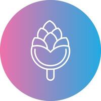 Pine Cone Line Gradient Circle Icon vector