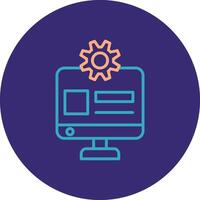 Web Administrator Line Two Color Circle Icon vector