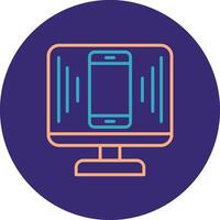 Responsive Design Line Two Color Circle Icon vector