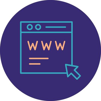 Web Page Line Two Color Circle Icon
