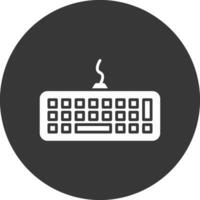 teclado glifo invertido icono vector
