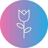 Tulip Line Gradient Circle Icon vector