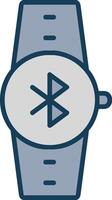 Bluetooth Line Filled Grey Icon vector